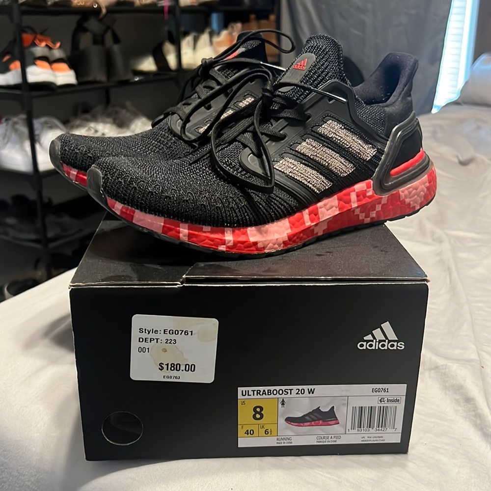 Ultra boost 20 red and pink hearts